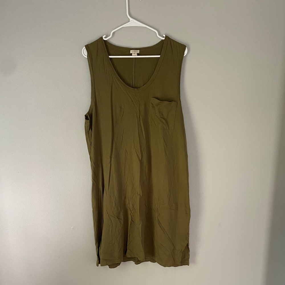 Womens J Crew Olive Green T-shirt dress